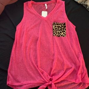 Neon pink tank top